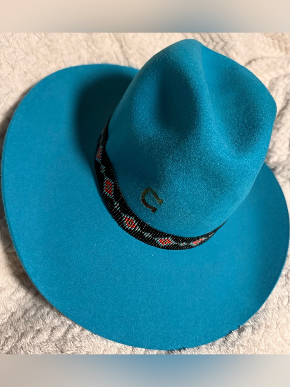 Charlie 1 Horse Women’s Turquoise Felt Western Hat with Beaded Band #Cowgirl